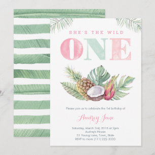 Invitation Fille de plage sauvage Hawaiian Tropical Premier a