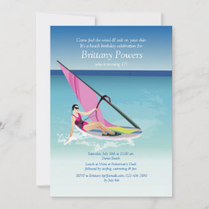 Invitation fille de planche à voile