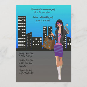 Invitation Fille de Shopping