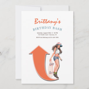 Invitation Fille de Skateboard