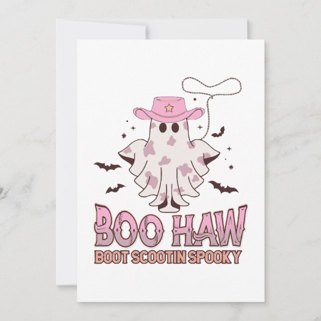 Invitation Fille de vache Éffrayant Funny Halloween occidenta (Devant)