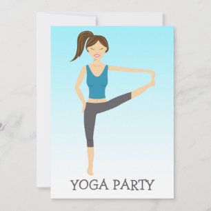 Invitation Fille De Yoga En Tête Pour Toe Pose Yoga Party