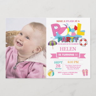 Invitation Fille d'éclaboussure de Splish d'invitation de