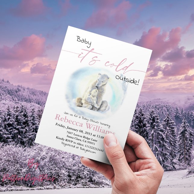 Invitation Fille d'hiver Baby shower froid à l'extérieur de l (Créateur téléchargé)