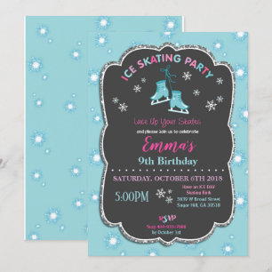 Invitation Fille d'invitation d'anniversaire de patinage de
