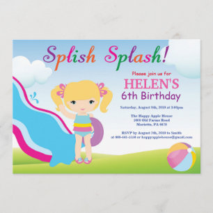Invitation Fille d'invitation d'anniversaire de réception au