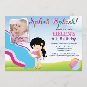 Invitation Fille d'invitation d'anniversaire de réception au