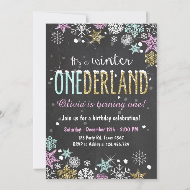 Invitation Fille d'invitation de fête d'anniversaire (Devant)