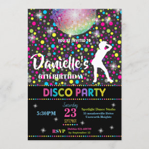 Invitation Fille d'invitation de fête d'anniversaire de danse