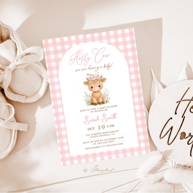 Invitation Fille du Baby shower de la vache Sainte (Créateur téléchargé)