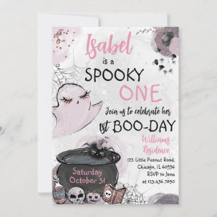 Invitation Fille Éffrayant un Halloween Anniversaire