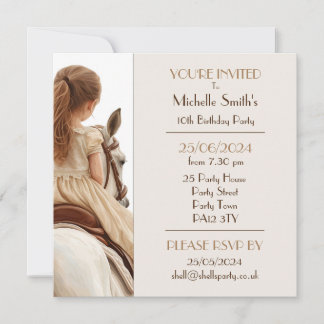 Invitation Fille Et Pony Anniversaire