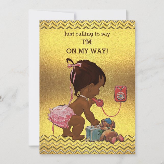 Invitation Fille ethnique sur le Baby shower de téléphone Che (Devant)
