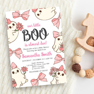 Invitation Fille Fantôme Petit Boo Halloween Baby shower