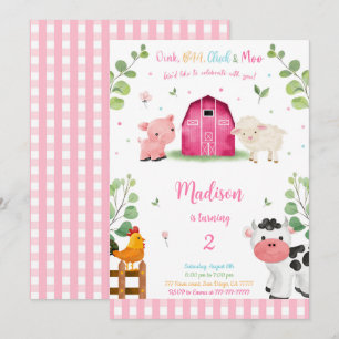Invitation Fille ferme Anniversaire
