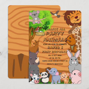Invitation Fille Ferme Anniversaire Appel à Tous les Animaux