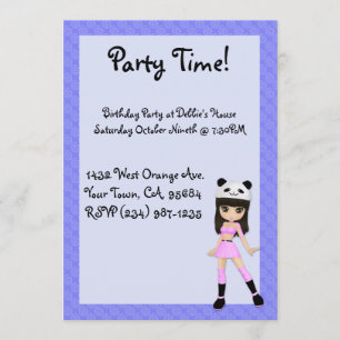 Invitation Fille Girly Debbie d'invitation de partie