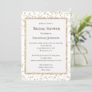 Invitation Fille Glam Gold Sparkle Confetti Fête des mariées