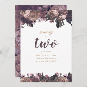 Invitation Fille Imaginaire Floral Violet Anniversaire