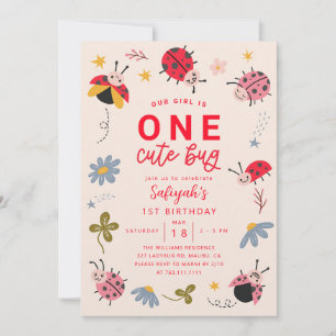 Invitation Fille Ladybug Un An Anniversaire