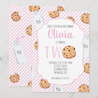 Fille Lait et Cookies Rose 2ème Anniversaire