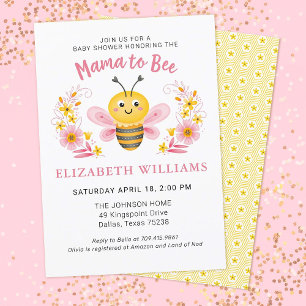 Invitation Fille Mama au Baby shower d'être