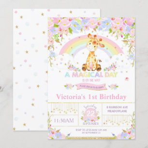Invitation Fille mignonne d'invitation de fête d'anniversaire