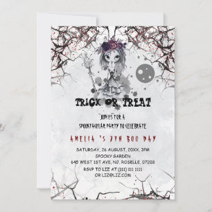 Invitation Fille mignonne Emo gothique anniversaire