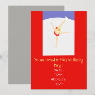 Invitation Fille ou ado de patinage sur glace