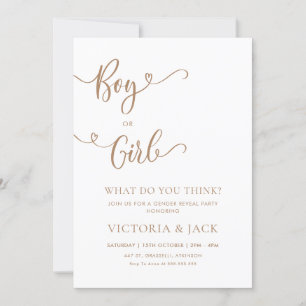 Invitation Fille ou garçon Minimaliste Beige Revevela Party