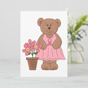 Invitation Fille Ours Et Fleurs