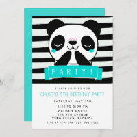 Fille Panda Turquoise 5e fête d'anniversaire
