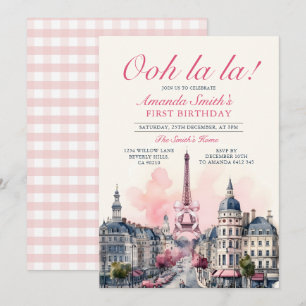 Invitation Fille Paris Pâtisserie 1ère Soirée Anniversaire Ro