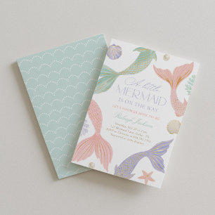 Invitation Fille Pastel Baby Shower Sirène