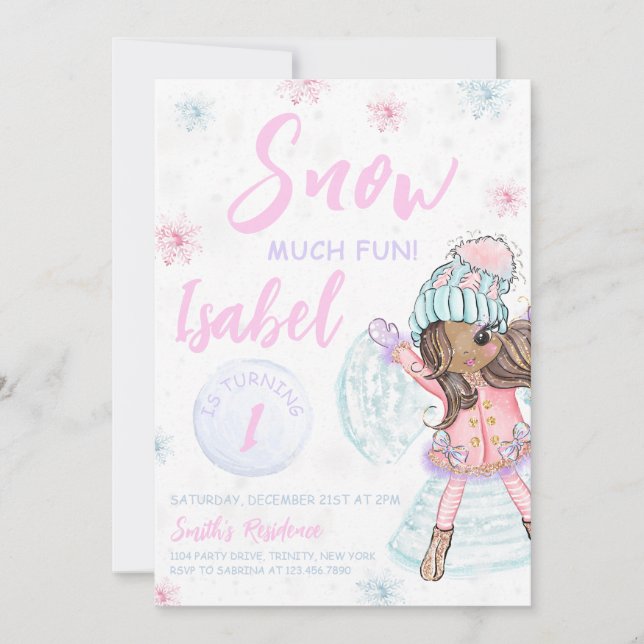 Invitation Fille Patinage sur glace Anniversaire (Devant)
