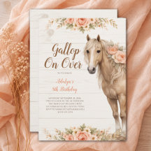 Fille Peach Floral Cheval 8e Anniversaire