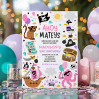 Fille Pirate rose Vaisseau Trésor Anniversaire Fêt