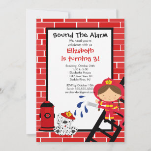 Invitations Faire Part Cartes Anniversaire Pompier Zazzle Invitations Faire Part Cartes Anniversaire Pompier Zazzle