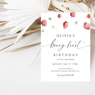 Invitation Fille premier anniversaire aux fruits - Fête douce