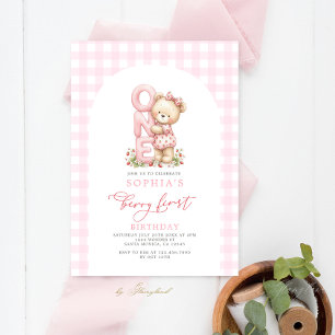 Invitation Fille premier anniversaire Berry