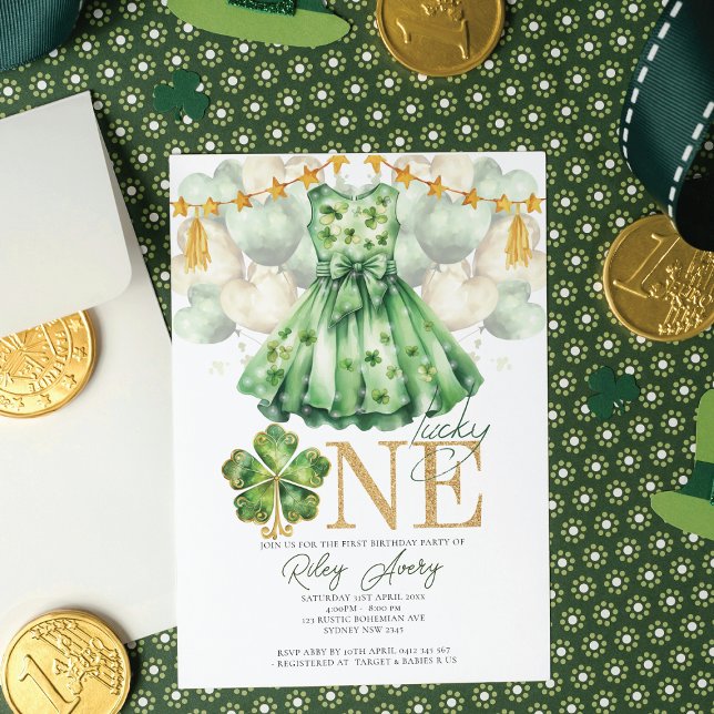 Invitation Fille premier anniversaire St Patrick's Day (Créateur téléchargé)