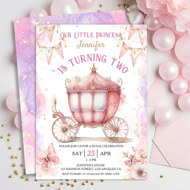 Invitation Fille Princesse Il était une fois 2e anniversaire (Créateur téléchargé)