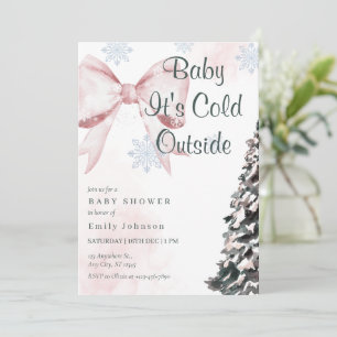 Invitation Fille Rose Bébé Il Fait Froid Dehors Shower pour B