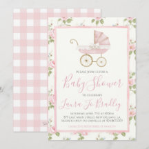 Fille rose Floral Preppy Baby shower Sud