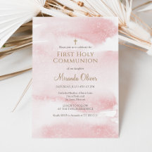 Fille rose poussiéreux aquarelle Première Sainte C