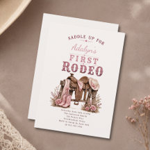 Fille Rose Vintage Premier Rodéo 1er Anniversaire