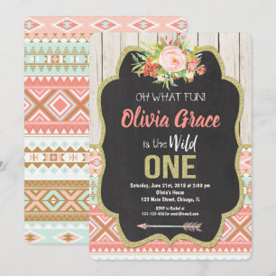 Invitation Fille sauvage d'invitation d'anniversaire de