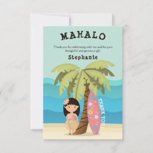 Invitation Fille surfeuse hawaïenne