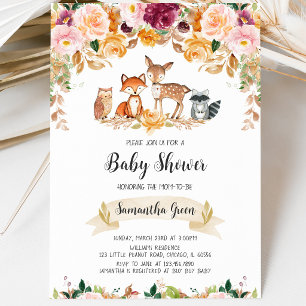 Invitation Fille Tombe Bois Baby Shower