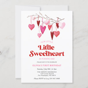 Invitation Fille Un Petit Amoureux Valentin 1er anniversaire